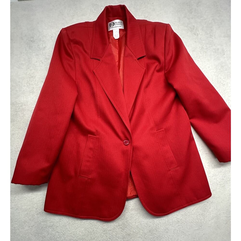 Vintage DaRue California Red Blazer Size Womens 12 Long Sleeves Work - Picture 3 of 11